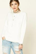 Forever21 Women's  Cream Brushed Knit Sweater