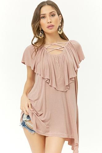 Forever21 Longline Flounce Top