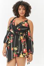 Forever21 Plus Size Open-shoulder Floral Peasant Romper