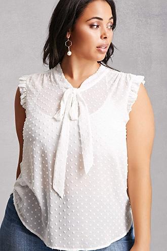 Forever21 Plus Size Swiss-dot Top