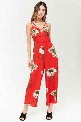 Forever21 Floral Culotte Jumpsuit