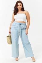 Forever21 Plus Size High-waisted Chambray Pants