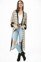 Forever21 Striped Waffle Knit Cardigan