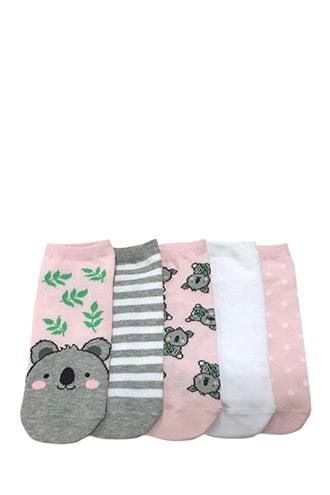 Forever21 Koala Bear Print Ankle Socks - 5 Pack