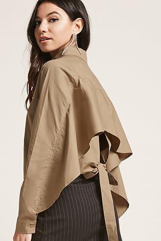 Forever21 Flounce Poplin Shirt