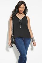 Forever21 Plus Women's  Black Plus Size Strappy Top
