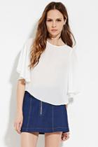 Forever21 Contemporary Flutter Sleeve Top