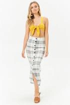 Forever21 Plaid Button-front Midi Skirt