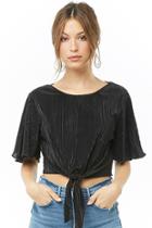 Forever21 Pleated Tie-front Crop Top