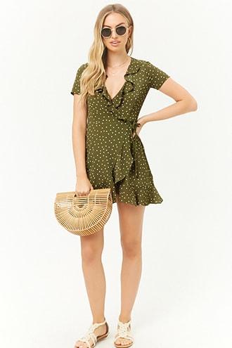 Forever21 Dot Print Wrap Dress