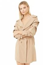 Forever21 Ruffled Sleeve Trench Coat