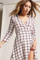 Forever21 Grid Print Wrap Dress