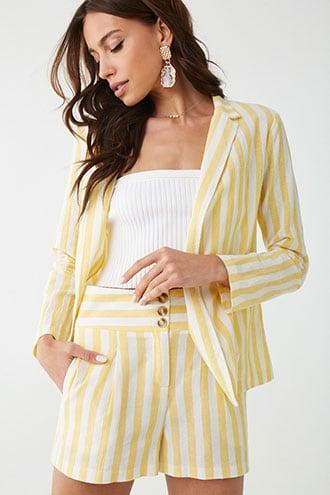 Forever21 Striped Belted Blazer