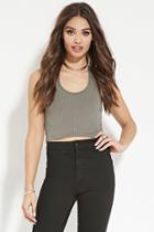 Forever21 Women's  Ribbed Halter Crop Top