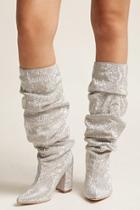Forever21 Faux Crystal Knee-high Boots