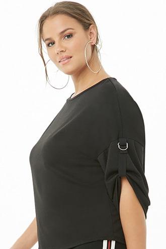 Forever21 Plus Size French Terry Roll-tab Top