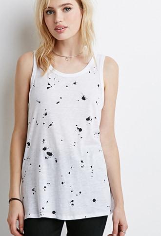 Forever21 Ink Splatter Muscle Tee