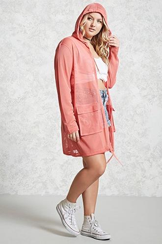 Forever21 Plus Size Mesh Longline Jacket
