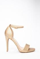 Forever21 Women's  Metallic Ankle-strap Sandals (gold)