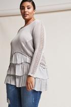 Forever21 Plus Size Ruffle-hem Combo Sweater