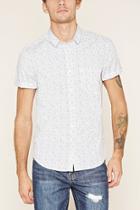 21 Men Men's  White & Black Abstract Print Shirt