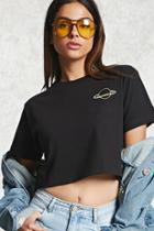 Forever21 Planet Graphic Cropped Tee