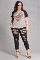 Forever21 Plus Size Distressed Ankle Jeans
