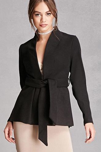 Forever21 Women's  Black Selfie Leslie Pleated Jacket