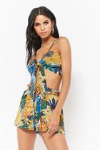 Forever21 Tropical Crop Cami & Shorts Set