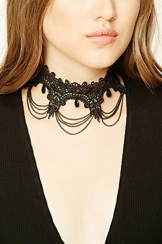 Forever21 Scalloped Crochet Lace Choker