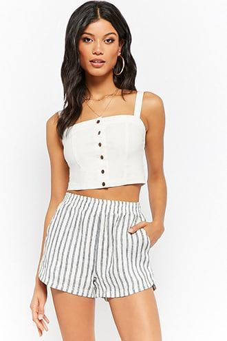 Forever21 Pinstripe Dolphin Hem Shorts