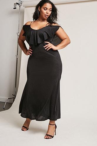 Forever21 Plus Size Open-shoulder Maxi Dress