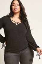 Forever21 Plus Size Hooded Lace-up Top