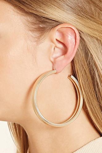 Forever21 Spiral Etched Hoop Earrings
