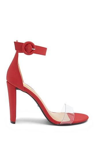 Forever21 Faux Nubuck Clear Vamp Heels