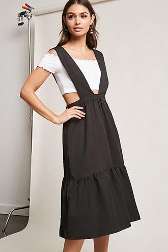 Forever21 Dropped Hem Overall Dress