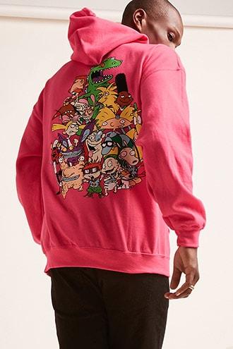 Forever21 Nickelodeon Neon Graphic Hoodie
