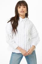 Forever21 Ruffle Flounce-hem Shirt