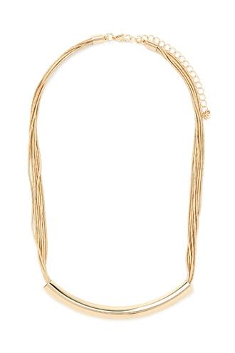 Forever21 Gold Curved Bar Collar Necklace