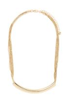 Forever21 Gold Curved Bar Collar Necklace