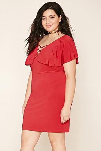 Forever21 Plus Women's  Plus Size Flounced Dress