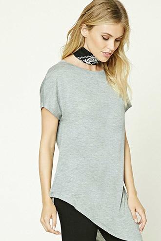 Love21 Women's  Contemporary Asymmetrical Tee