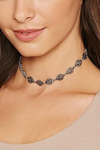 Forever21 B.silver Medallion Choker