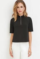 Forever21 Textured Zipped Top