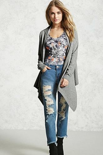 Forever21 Marled Knit Drape Sweater