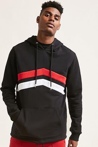Forever21 Contrast Chevron Hoodie