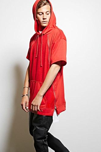 21 Men Men's  Red Victorious Zipper Terry Hoodie