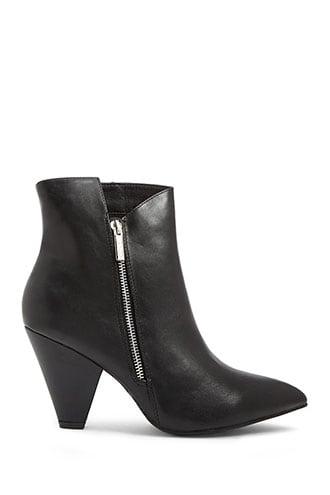 Forever21 Faux Leather Pointed-toe Booties