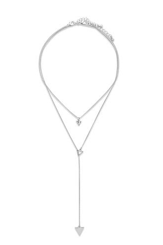 Forever21 Silver Triangle Pendant Necklace
