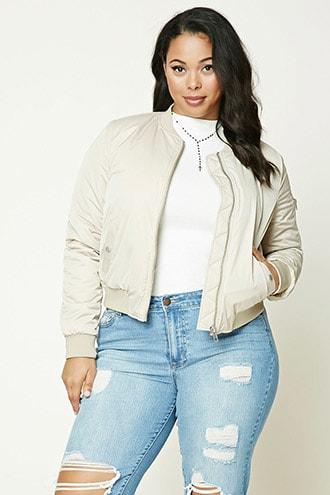 Forever21 Plus Size Padded Bomber Jacket